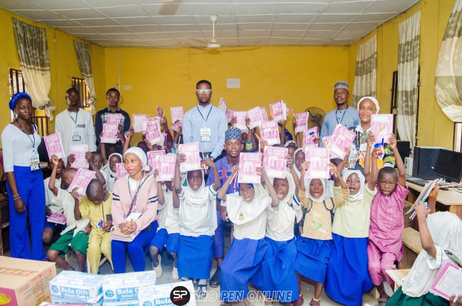 Group at an educational outreach event